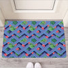 Tropical Aztec Geometric Pattern Print Rubber Doormat