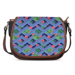 Tropical Aztec Geometric Pattern Print Saddle Bag