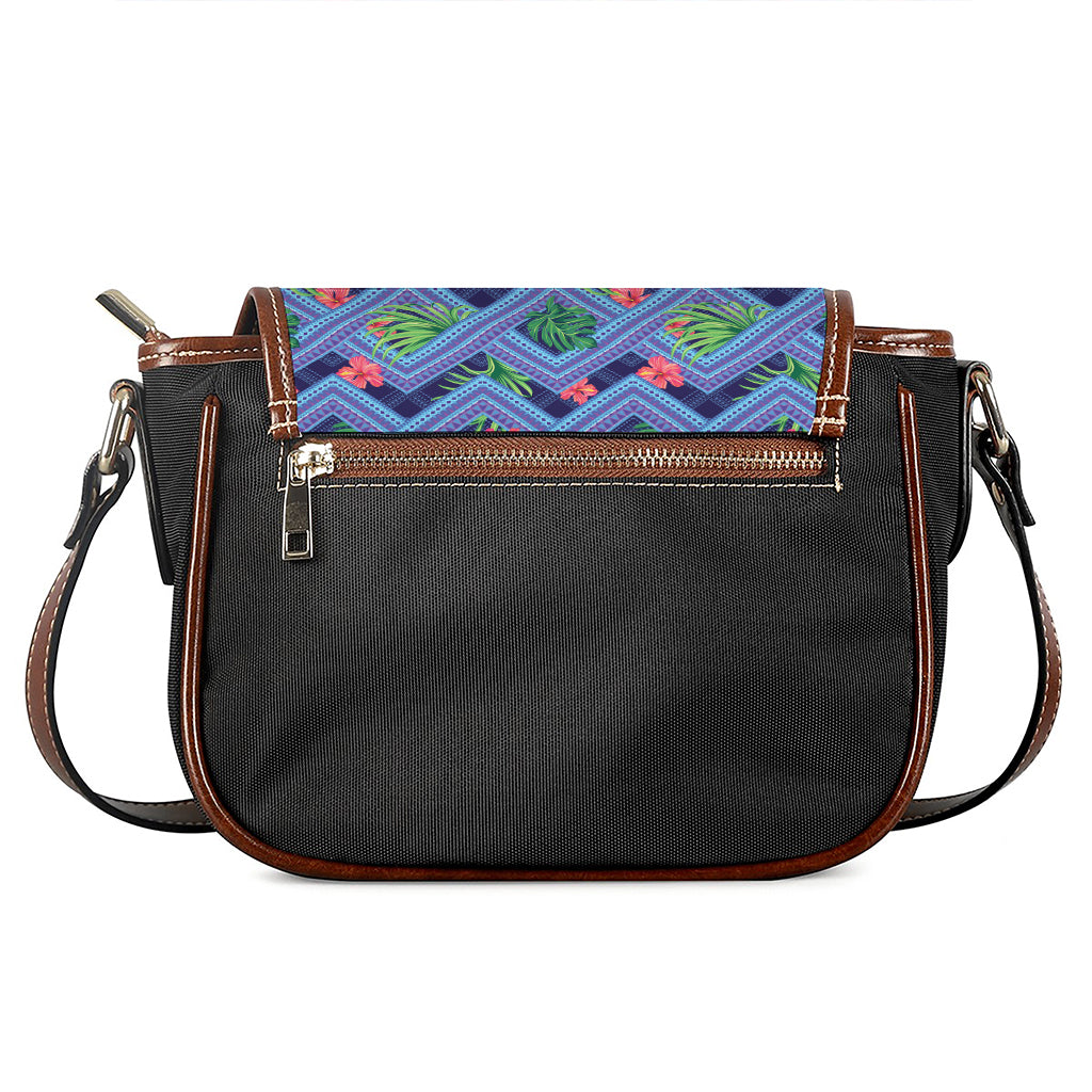 Tropical Aztec Geometric Pattern Print Saddle Bag