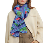 Tropical Aztec Geometric Pattern Print Scarf