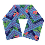 Tropical Aztec Geometric Pattern Print Scarf