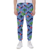 Tropical Aztec Geometric Pattern Print Scuba Joggers