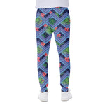 Tropical Aztec Geometric Pattern Print Scuba Joggers