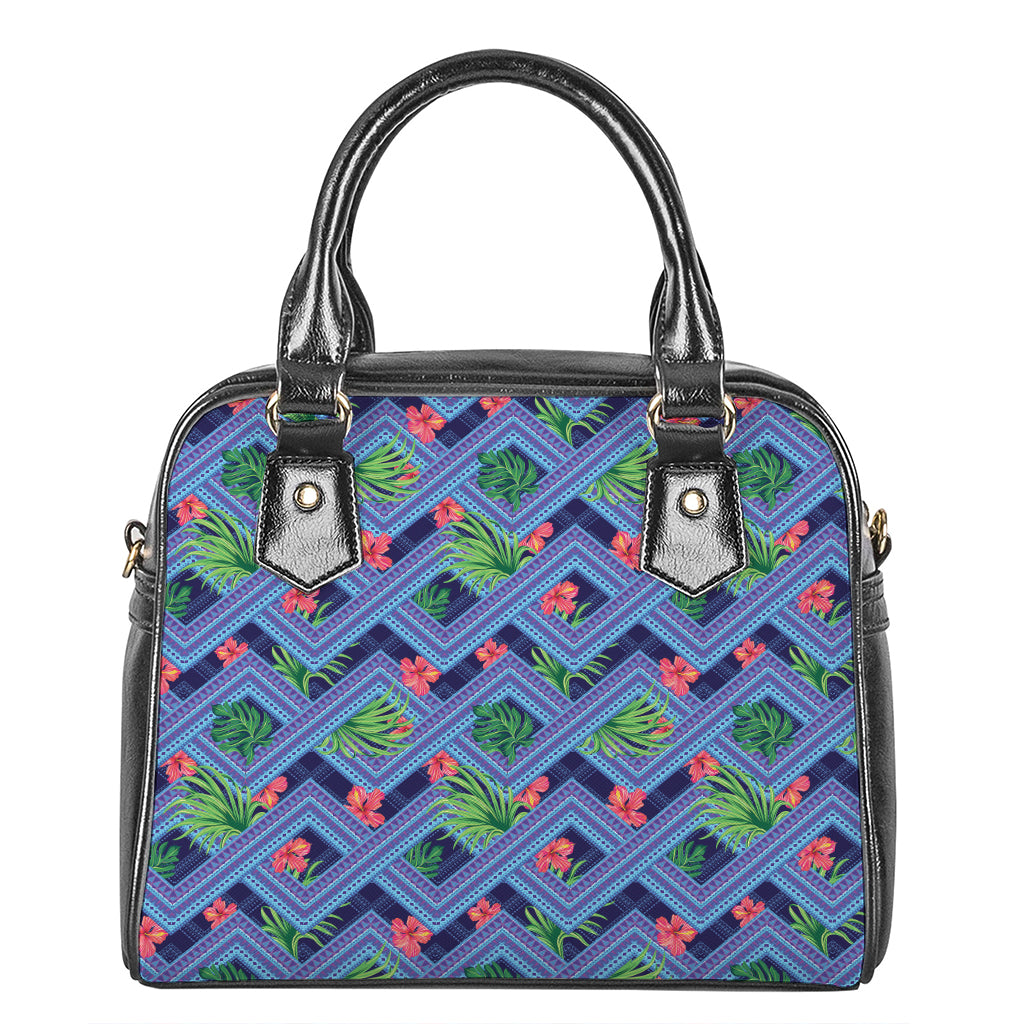 Tropical Aztec Geometric Pattern Print Shoulder Handbag