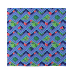 Tropical Aztec Geometric Pattern Print Silk Bandana