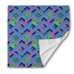 Tropical Aztec Geometric Pattern Print Silk Bandana