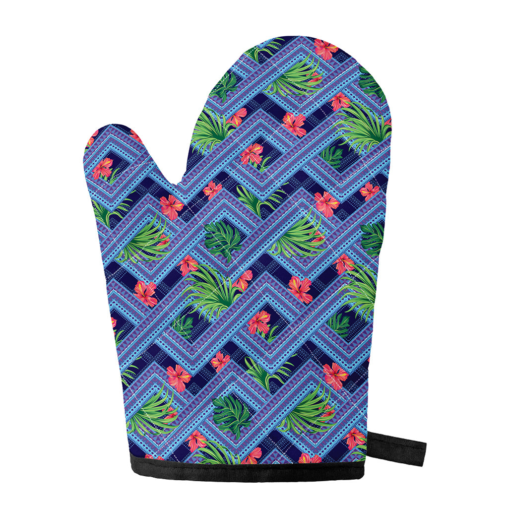 Tropical Aztec Geometric Pattern Print Single Oven Mitt