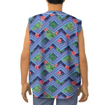 Tropical Aztec Geometric Pattern Print Sleeveless Baseball Jersey