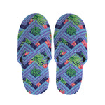 Tropical Aztec Geometric Pattern Print Slippers