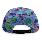 Tropical Aztec Geometric Pattern Print Snapback Cap