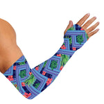 Tropical Aztec Geometric Pattern Print Sun Protection Arm Sleeves