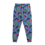 Tropical Aztec Geometric Pattern Print Sweatpants