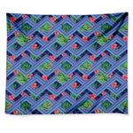 Tropical Aztec Geometric Pattern Print Tapestry