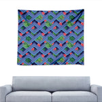 Tropical Aztec Geometric Pattern Print Tapestry