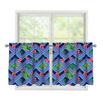 Tropical Aztec Geometric Pattern Print Tier Curtains