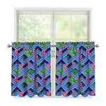 Tropical Aztec Geometric Pattern Print Tier Curtains