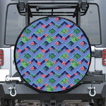 Tropical Aztec Geometric Pattern Print Tire Cover