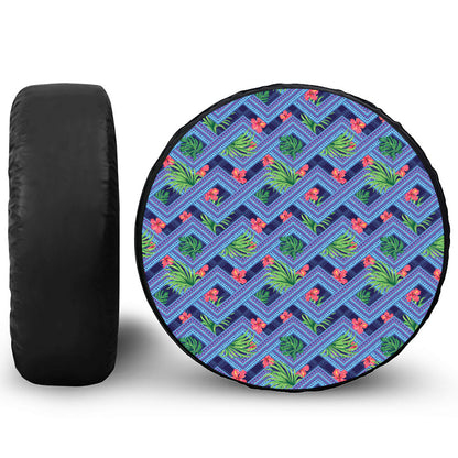 Tropical Aztec Geometric Pattern Print Tire Cover