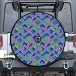 Tropical Aztec Geometric Pattern Print Tire Cover With Camera Hole