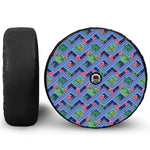 Tropical Aztec Geometric Pattern Print Tire Cover With Camera Hole