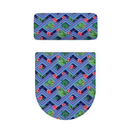 Tropical Aztec Geometric Pattern Print Toilet Lid And Tank Cover Set