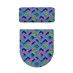 Tropical Aztec Geometric Pattern Print Toilet Lid And Tank Cover Set