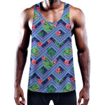 Tropical Aztec Geometric Pattern Print Training Tank Top