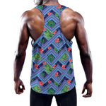 Tropical Aztec Geometric Pattern Print Training Tank Top
