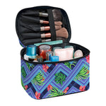 Tropical Aztec Geometric Pattern Print Travel Makeup Bag