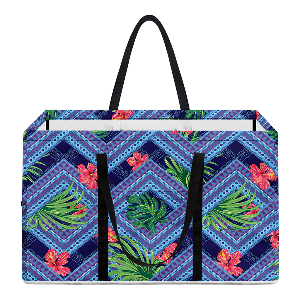 Tropical Aztec Geometric Pattern Print Utility Tote Bag