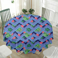 Tropical Aztec Geometric Pattern Print Waterproof Round Tablecloth