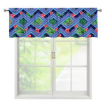 Tropical Aztec Geometric Pattern Print Window Valance