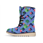 Tropical Aztec Geometric Pattern Print Winter Boots