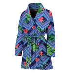 Tropical Aztec Geometric Pattern Print Women's Bathrobe