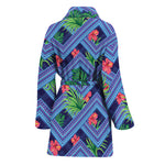 Tropical Aztec Geometric Pattern Print Women's Bathrobe