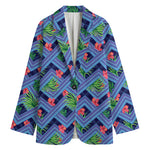 Tropical Aztec Geometric Pattern Print Women's Blazer