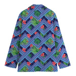 Tropical Aztec Geometric Pattern Print Women's Blazer