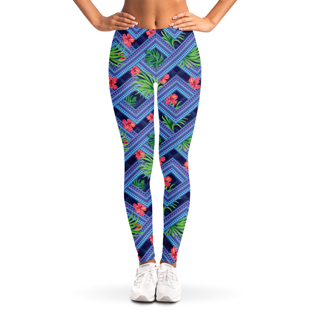 Tropical Aztec Geometric Pattern Print Women's Leggings