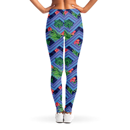 Tropical Aztec Geometric Pattern Print Women's Leggings