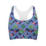 Tropical Aztec Geometric Pattern Print Women's Sports Bra