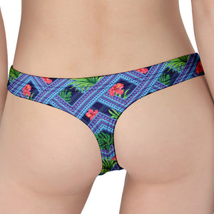 Tropical Aztec Geometric Pattern Print Women's Thong