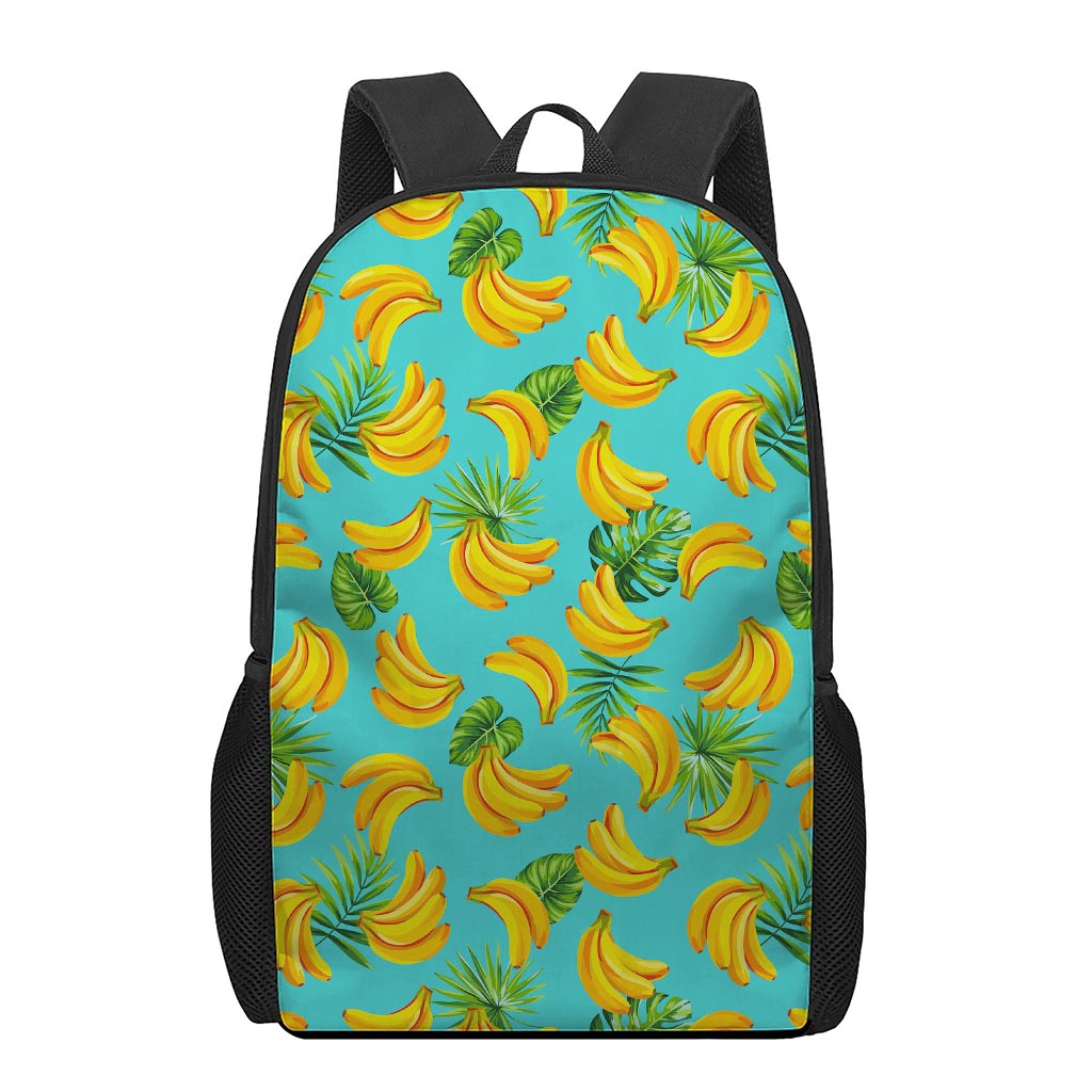Tropical Banana Leaf Pattern Print 17 Inch Backpack