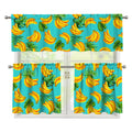 Tropical Banana Leaf Pattern Print 3 Piece Kitchen Curtains