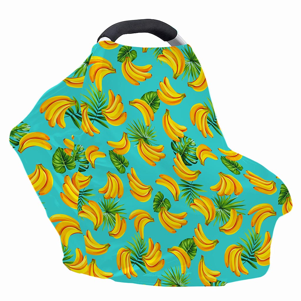 Tropical Banana Leaf Pattern Print Baby Seat Cover