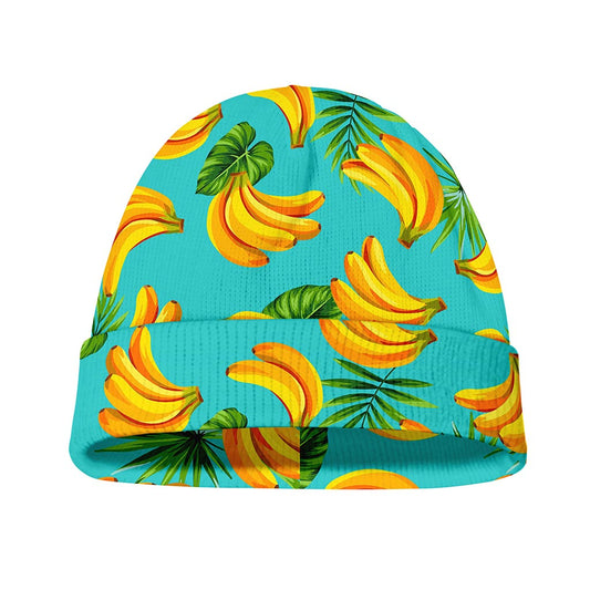 Tropical Banana Leaf Pattern Print Beanie