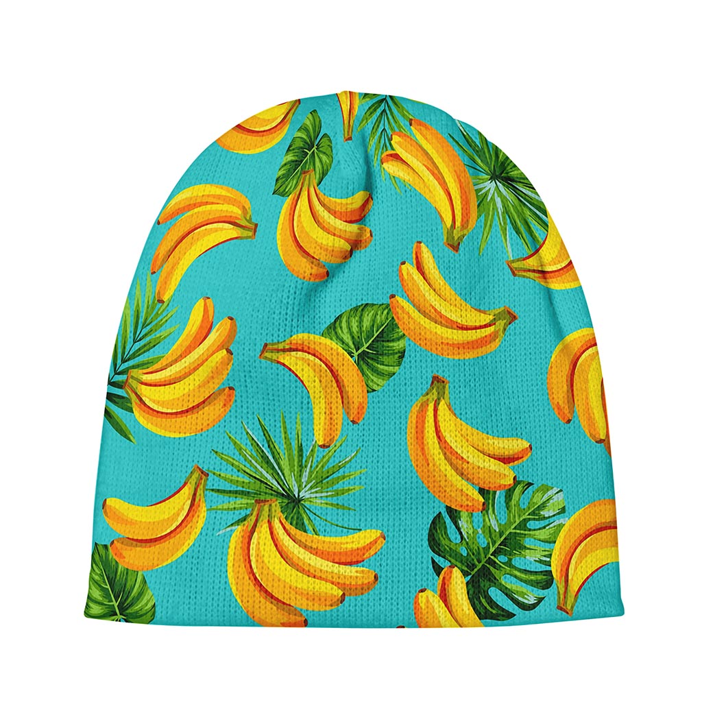 Tropical Banana Leaf Pattern Print Beanie