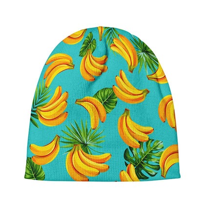 Tropical Banana Leaf Pattern Print Beanie