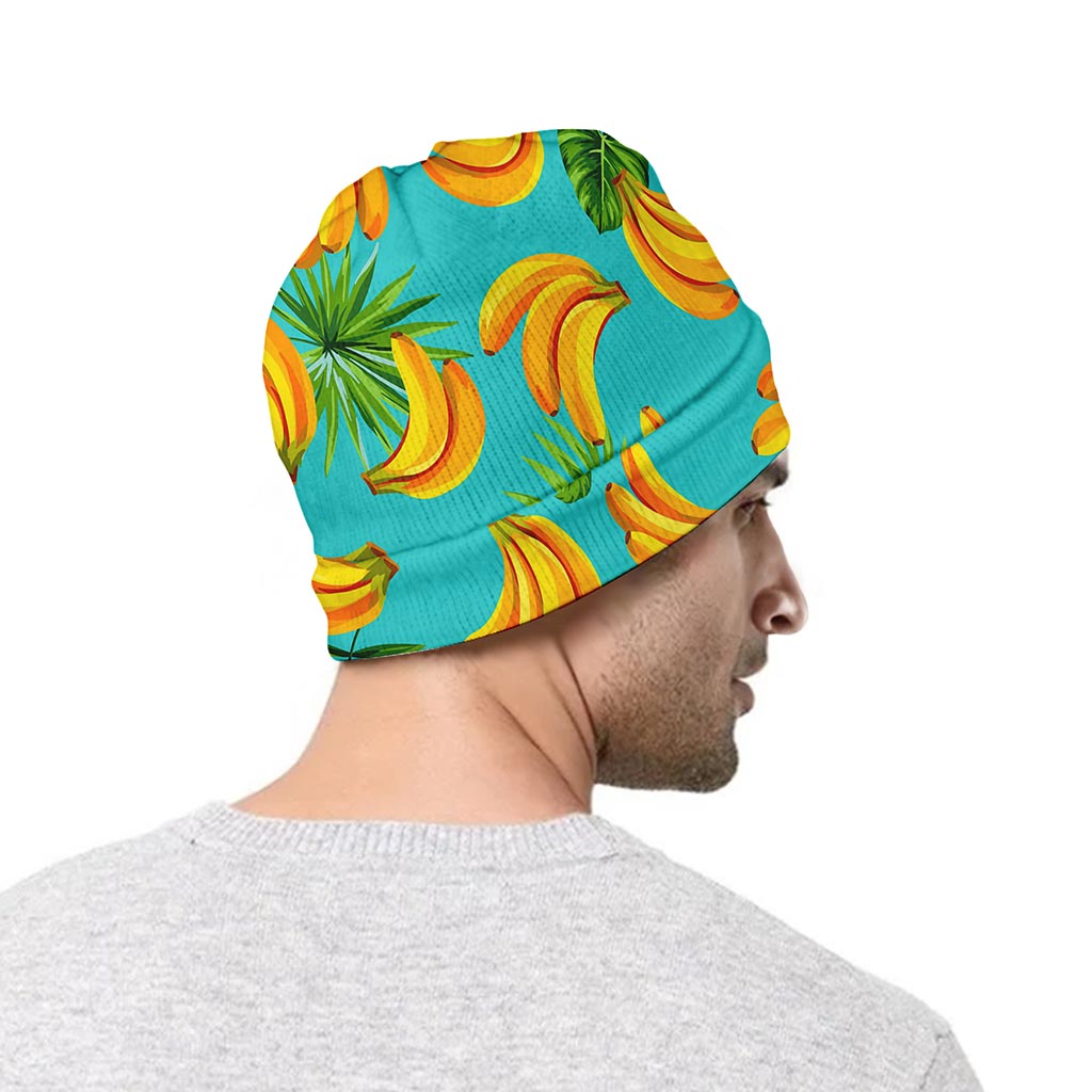 Tropical Banana Leaf Pattern Print Beanie