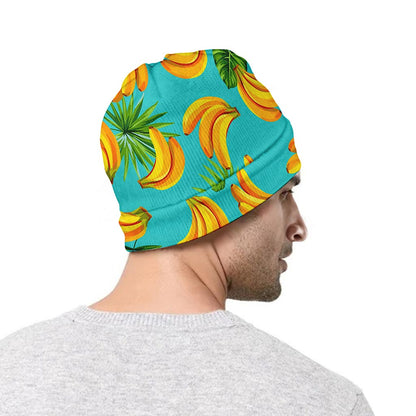 Tropical Banana Leaf Pattern Print Beanie