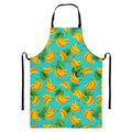 Tropical Banana Leaf Pattern Print Bib Apron With Pocket